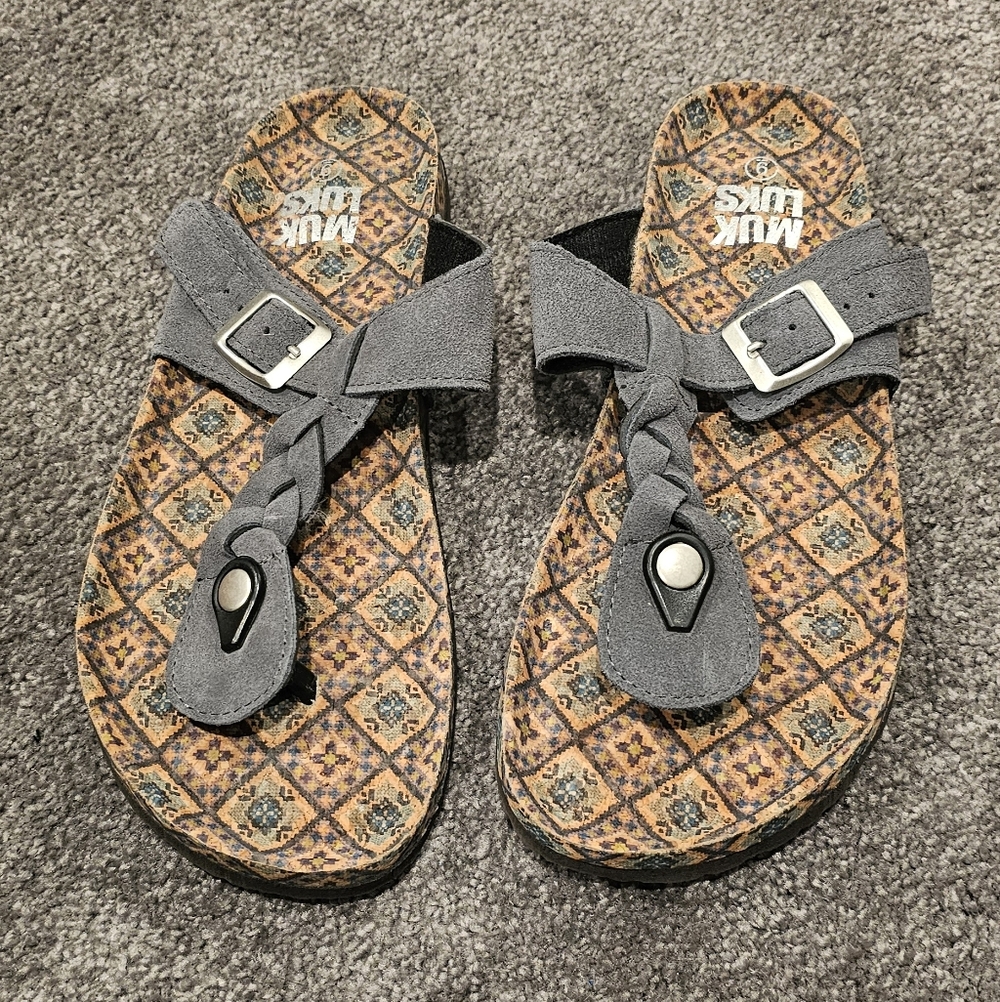 Gray Braided Sandals